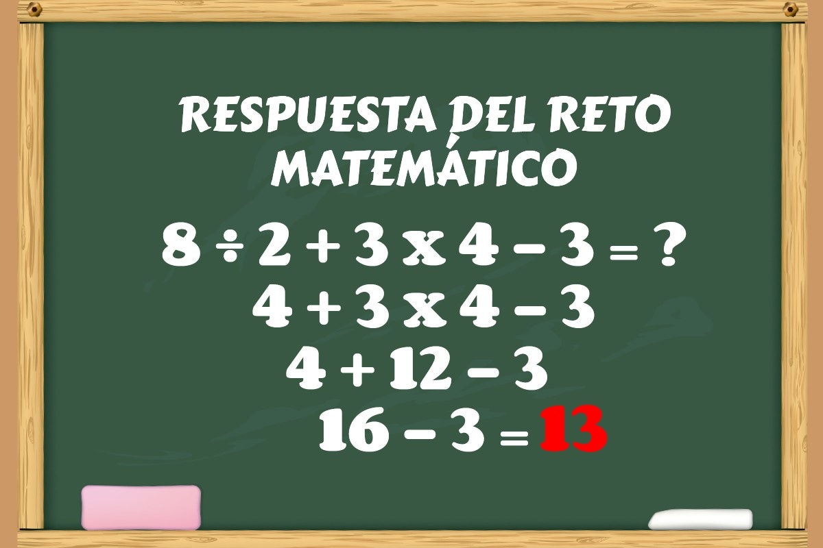 Este es el resultado correcto de este problema numérico. ¿Lo hiciste bien? (Imagen: Mag / Klipartz)